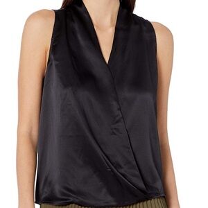 Parker Black Drape Front Blouse